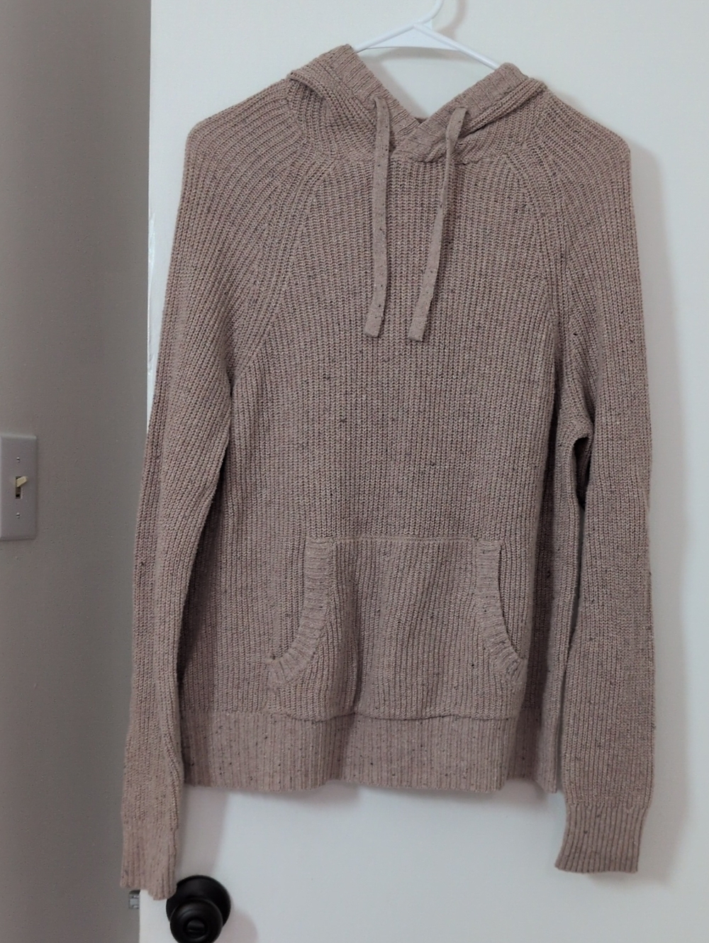 American Eagle Outfitters Dusty Pink Knit Hoodie Sweater